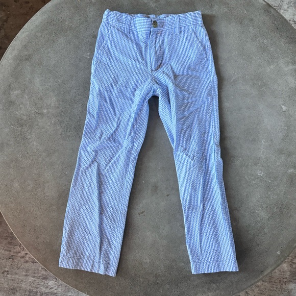Janie & Jack Seersucker Blue and White Classic Spring Easter Pants size 6 - Picture 2 of 4